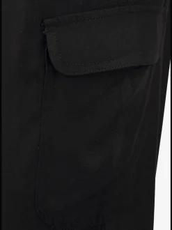 Pantalon avec ceinture smockée et poches cargo latérales