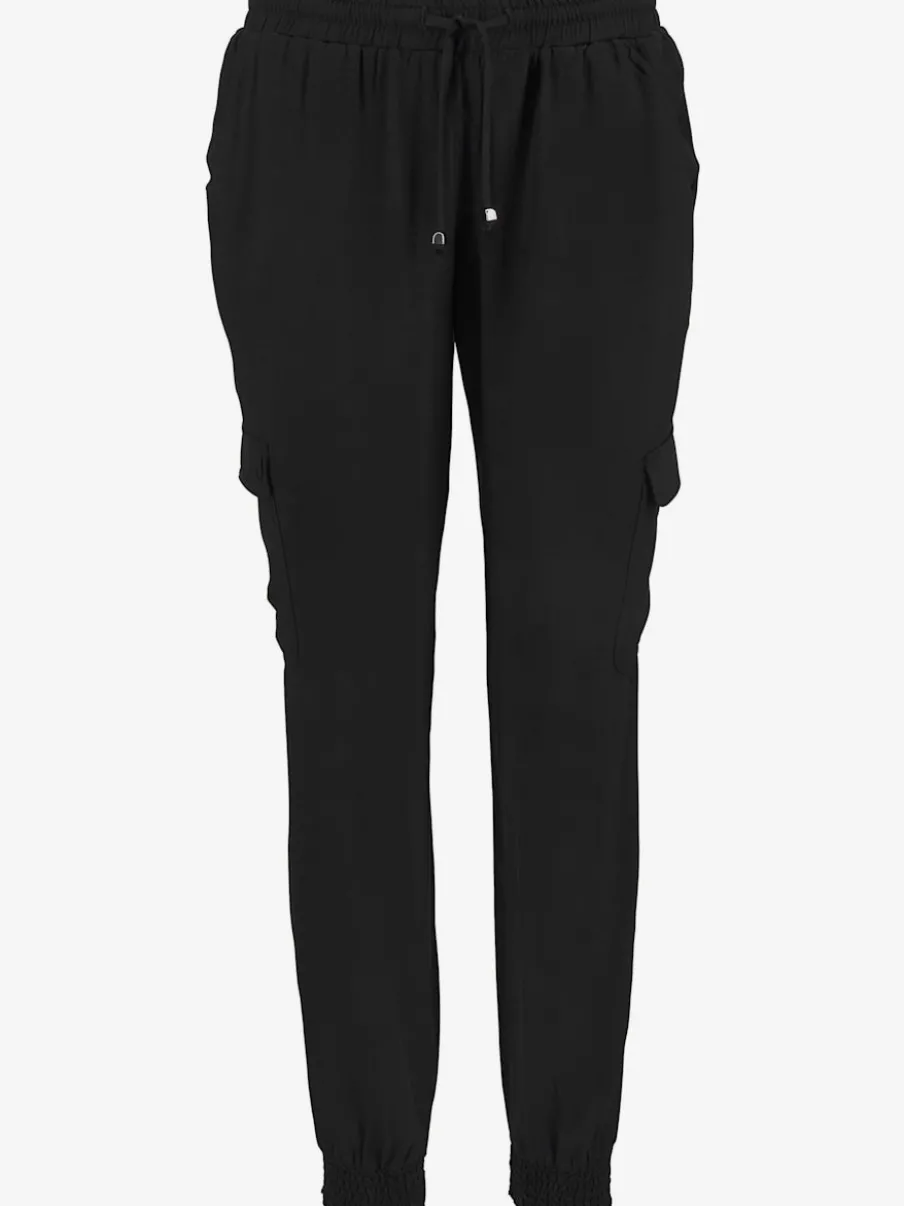 Pantalon avec ceinture smockée et poches cargo latérales