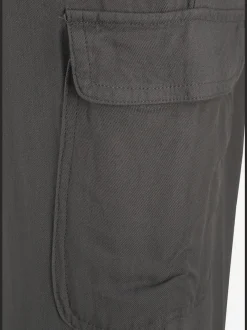 Pantalon avec ceinture smockée et poches cargo latérales