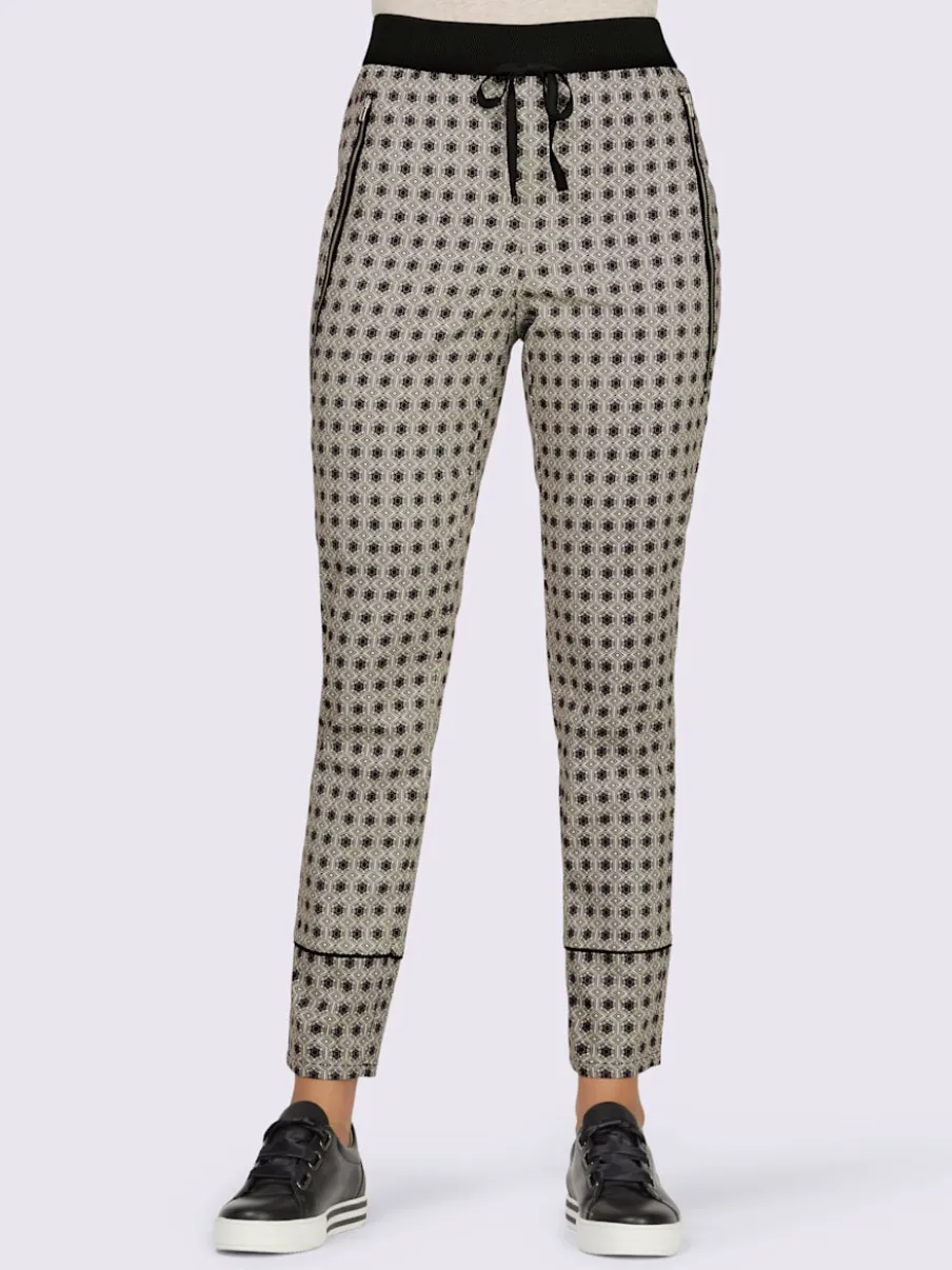 Pantalon avec imprimé graphique et ceinture élastique confortable
