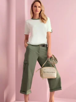 Pantalon 7/8 avec poches cargo et jambes larges