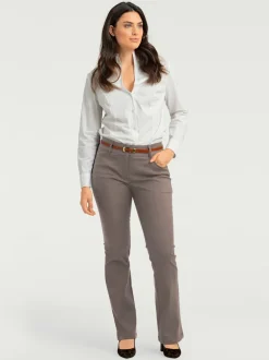 Pantalon bootcut en tissu extensible avec effet ventre plat