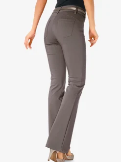 Pantalon bootcut en tissu extensible avec effet ventre plat
