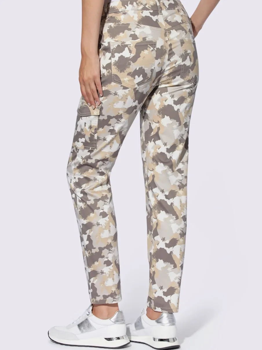 Pantalon cargo avec poches et motif camouflage coton