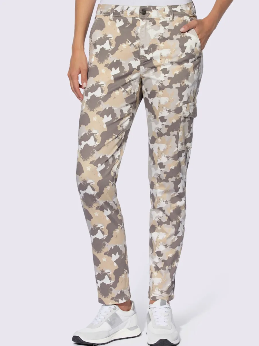 Pantalon cargo avec poches et motif camouflage coton