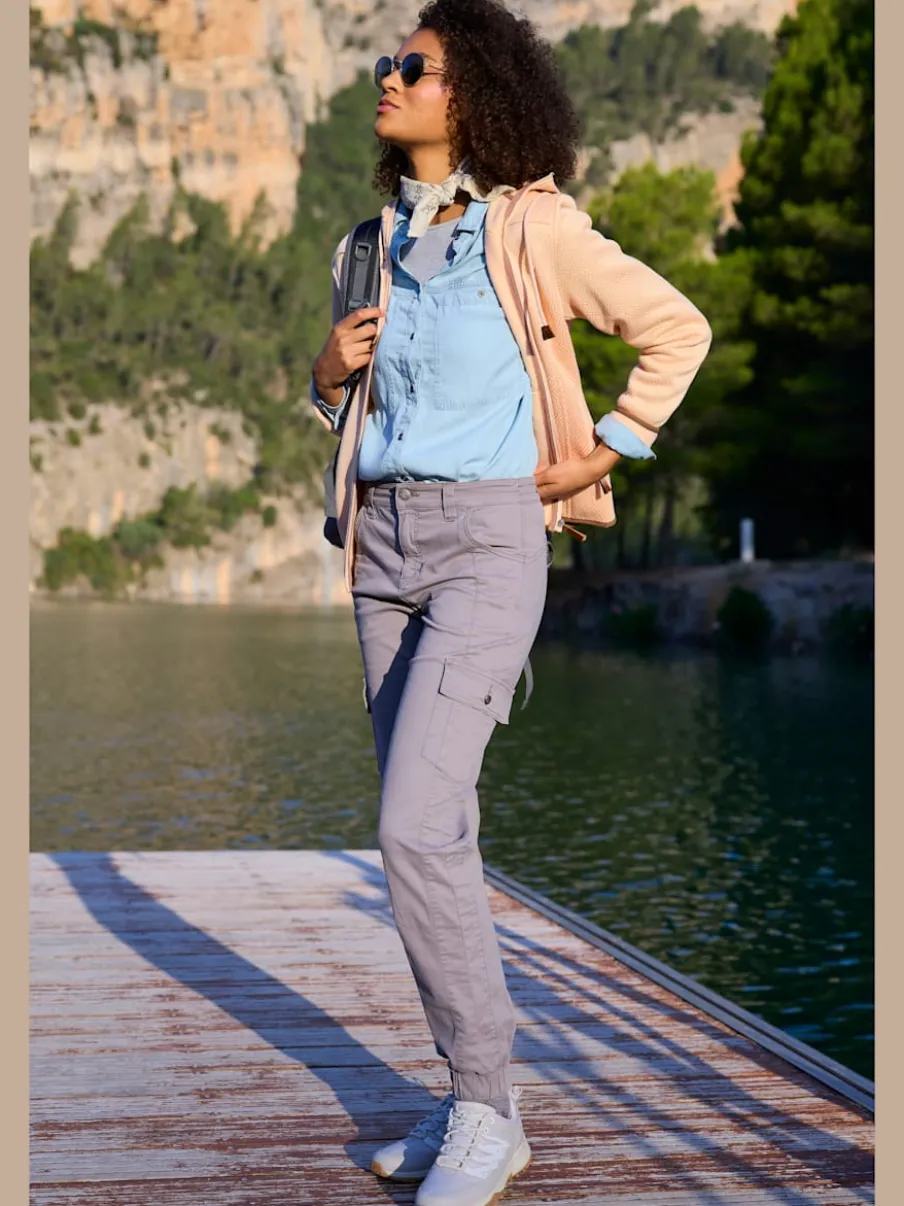 Pantalon cargo doux et extensible avec poches pratiques