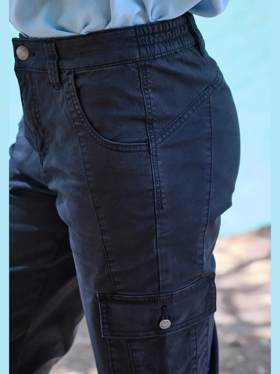 Pantalon cargo doux et extensible avec poches pratiques