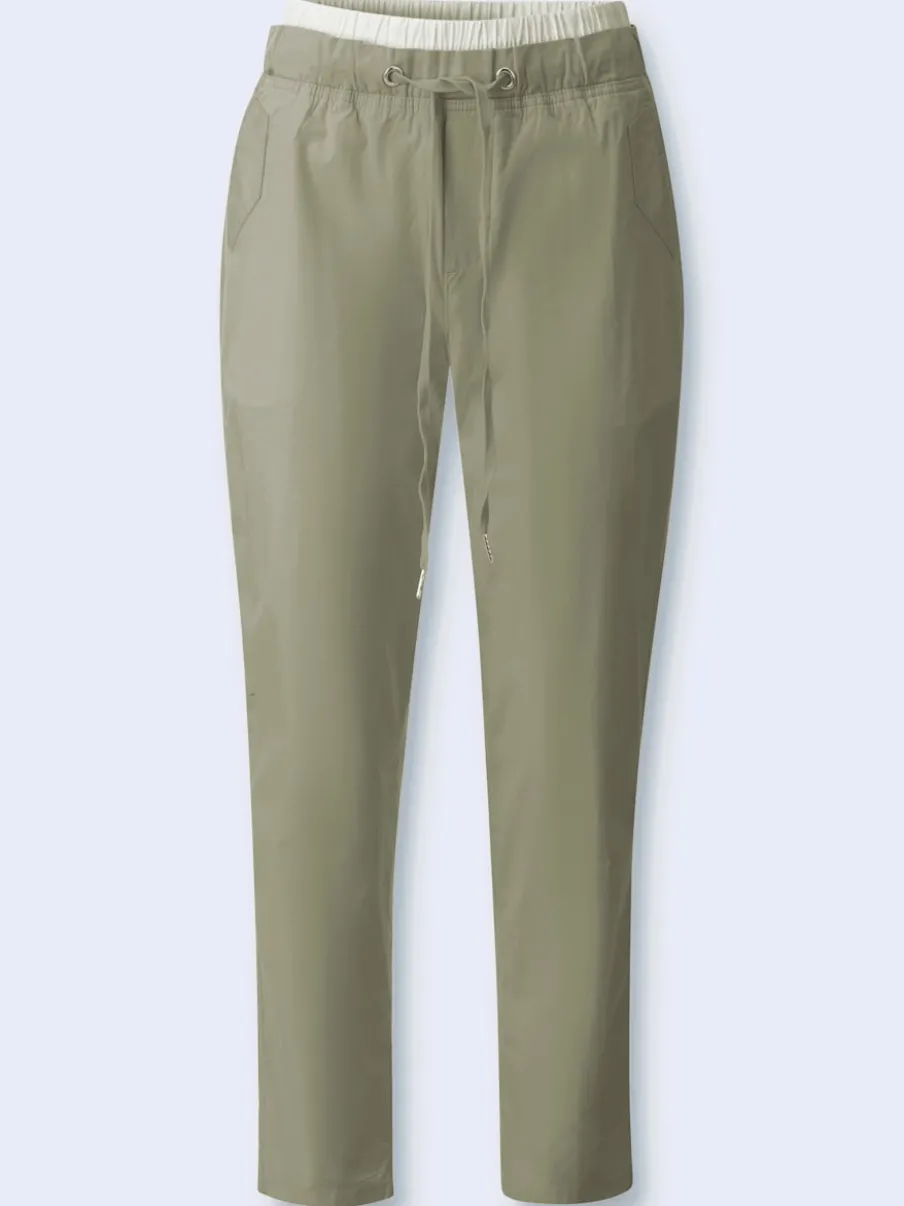 Pantalon 7/8 ceinture contrastante