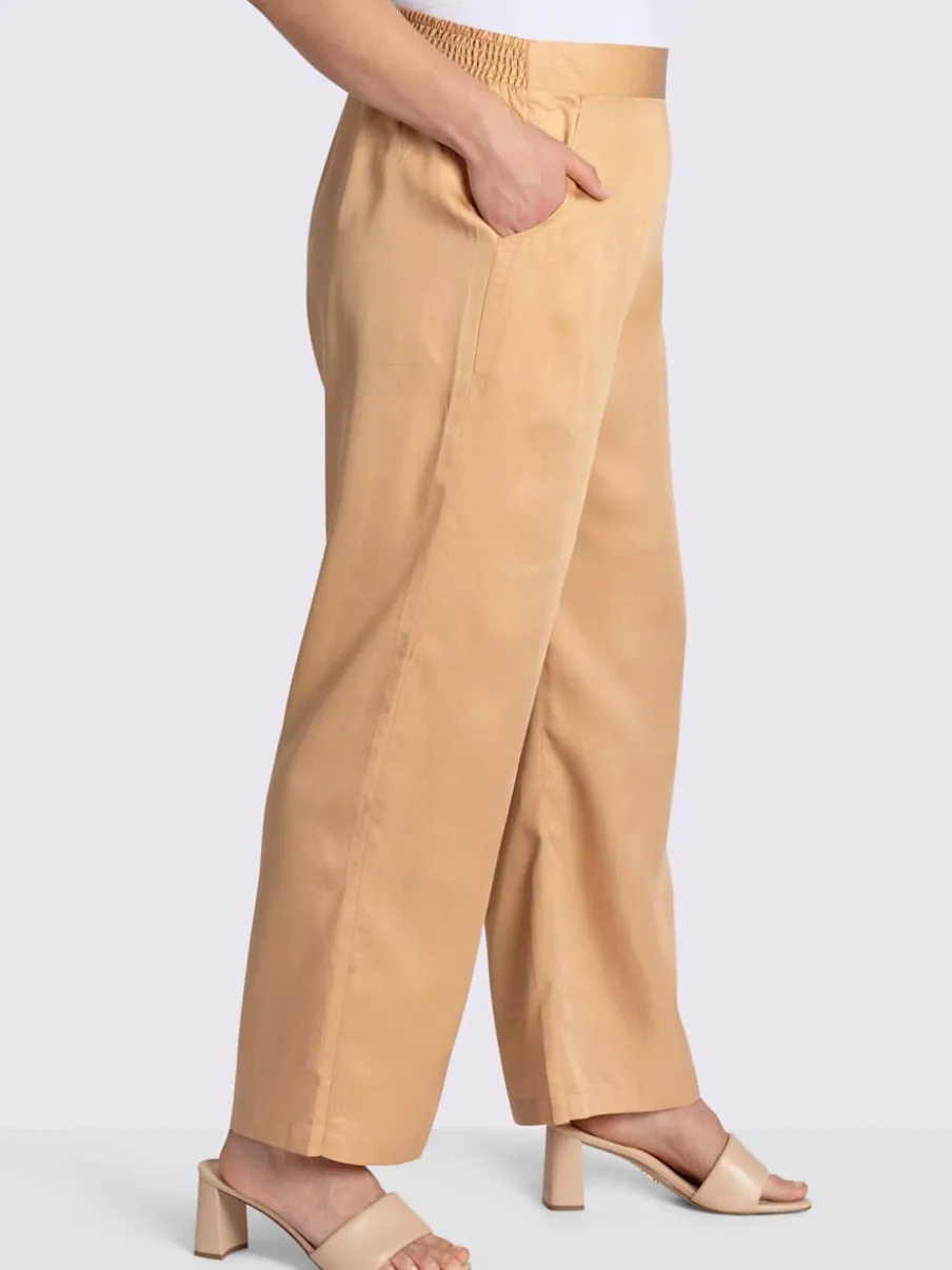 Pantalon ceinture élastique au dos