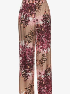 Pantalon à ceinture élastique avec poches latérales imprimé fleuri
