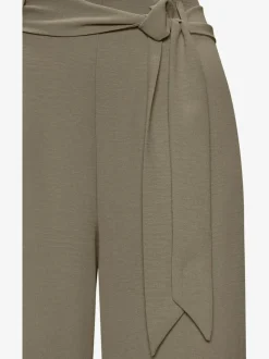 Pantalon à ceinture élastique avec jambes larges 7/8