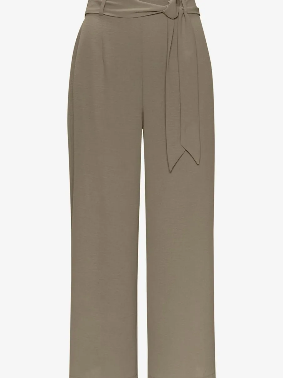Pantalon à ceinture élastique avec jambes larges 7/8