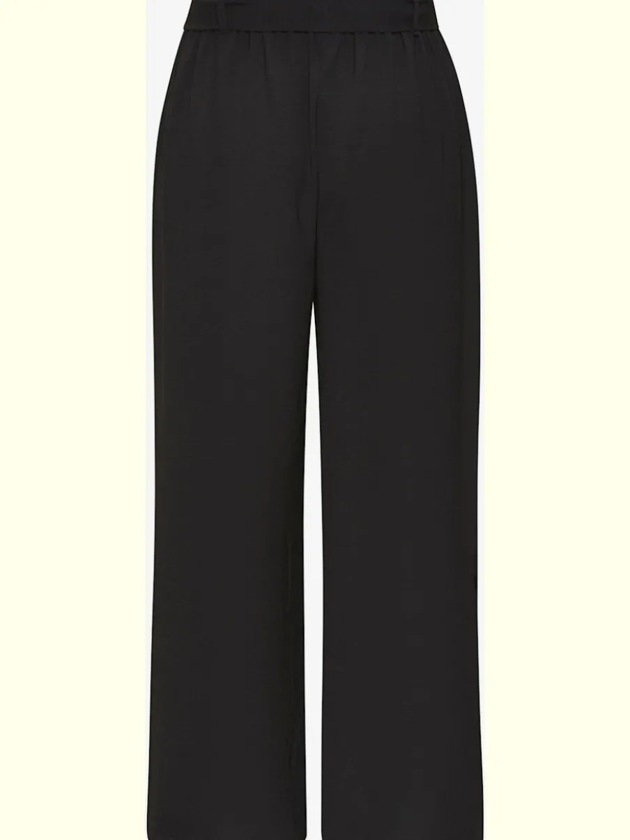 Pantalon à ceinture élastique avec jambes larges 7/8