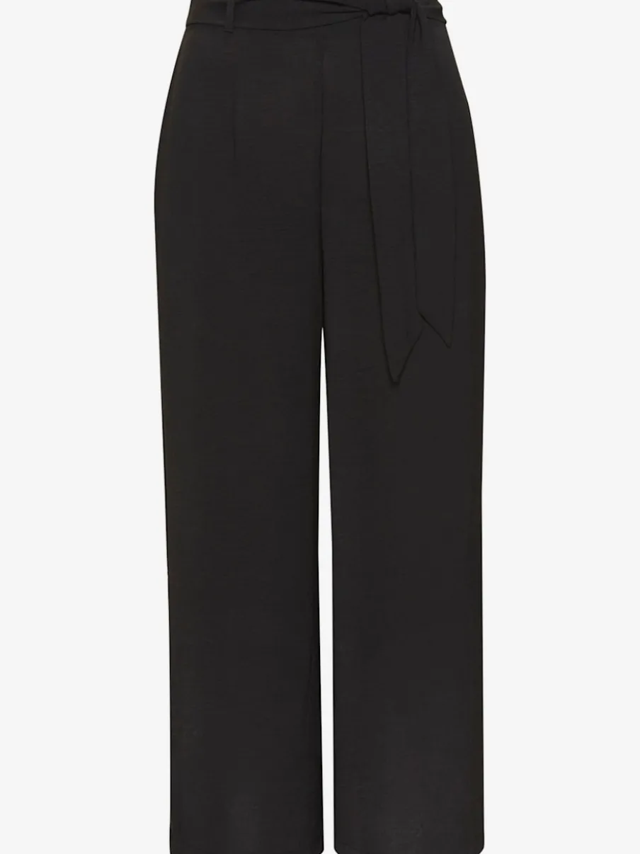 Pantalon à ceinture élastique avec jambes larges 7/8