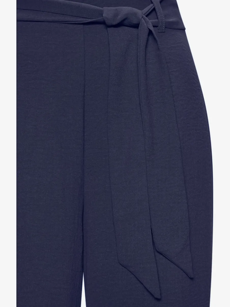 Pantalon à ceinture élastique avec jambes larges 7/8