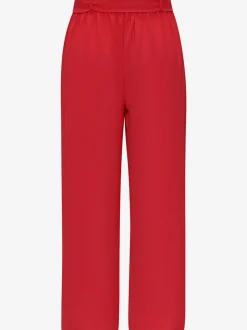 Pantalon à ceinture élastique avec jambes larges 7/8