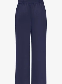 Pantalon à ceinture élastique avec jambes larges 7/8