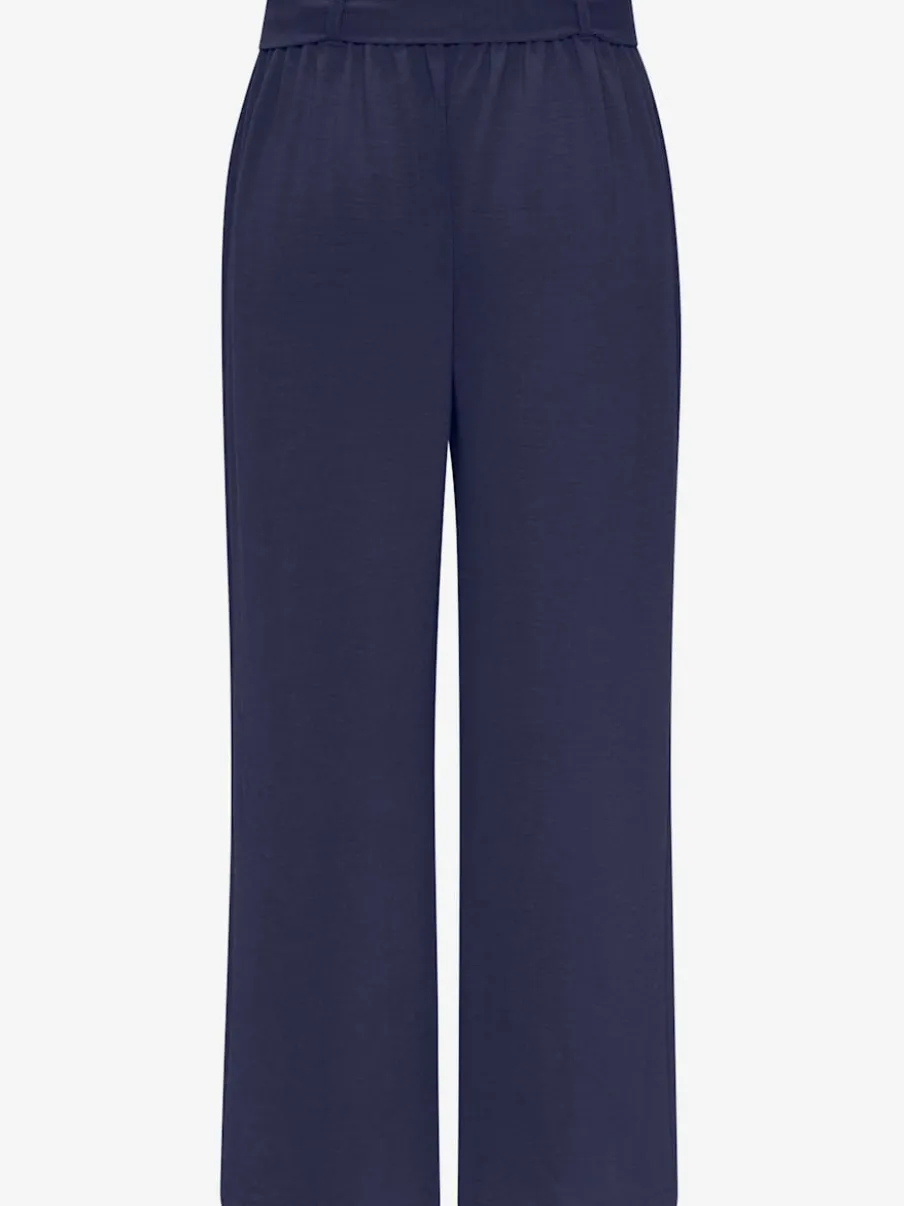 Pantalon à ceinture élastique avec jambes larges 7/8