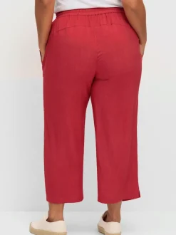Pantalon 7/8 ceinture élastique, coulisse et lien à nouer
