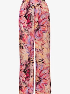 Pantalon à ceinture lisse avec imprimé floral unique