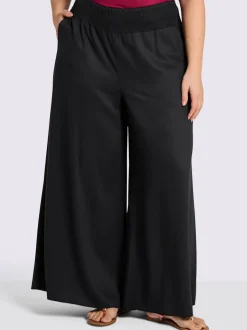 Pantalon ceinture smockée