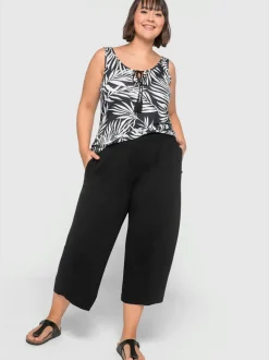 Pantalon ceinture smockée
