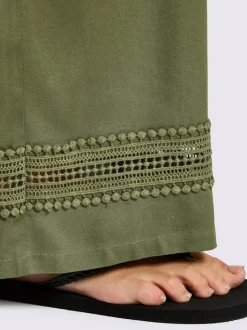 Pantalon ceinture smockée