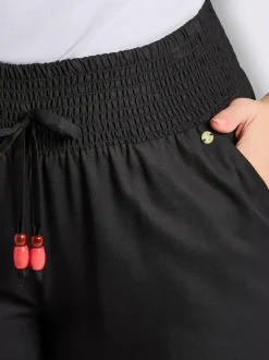 Pantalon ceinture smockée