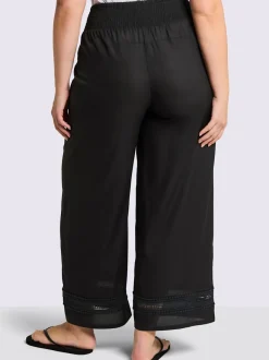 Pantalon ceinture smockée