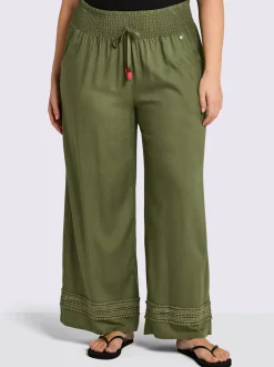 Pantalon ceinture smockée