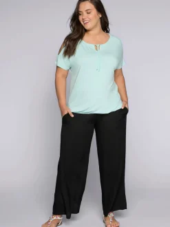 Pantalon ceinture smockée