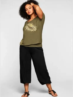 Pantalon ceinture smockée