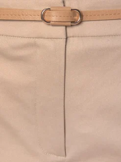 Pantalon chino décontracté avec ceinture imitation cuir et poches