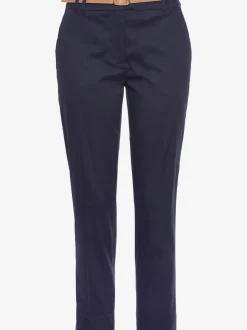 Pantalon chino décontracté avec ceinture imitation cuir et poches