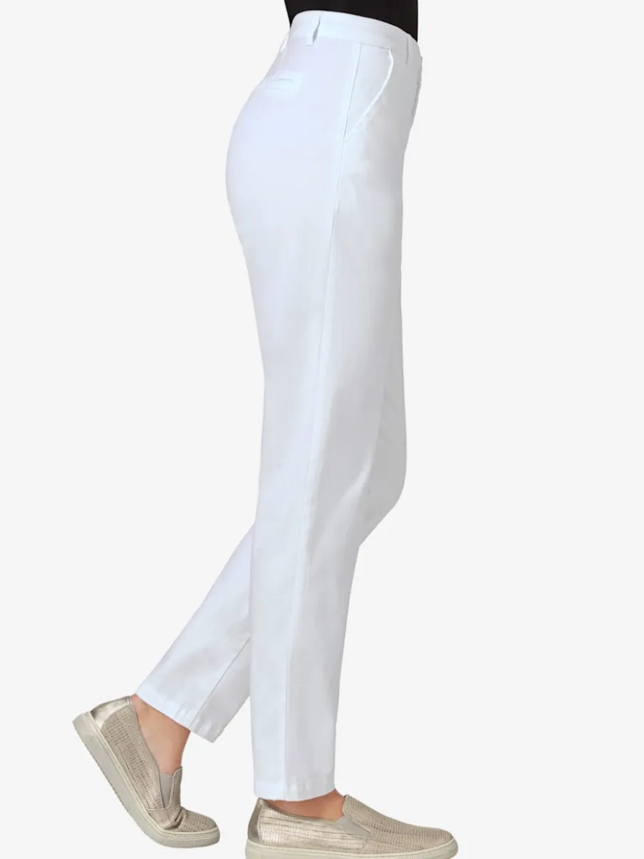Pantalon chino en coton extensible à poches latérales