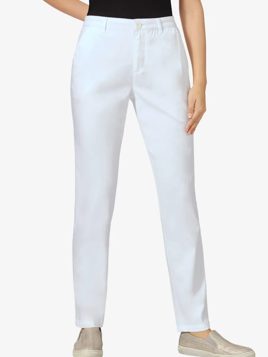 Pantalon chino en coton extensible à poches latérales