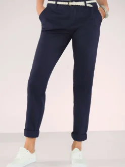 Pantalon chino en coton extensible à poches latérales