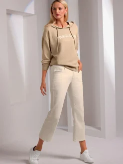 Pantalon cinq poches avec pierres brillantes fantaisie