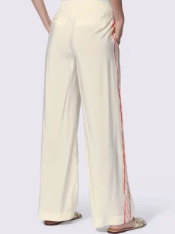 Pantalon confortable à rayures galon et ceinture élastique