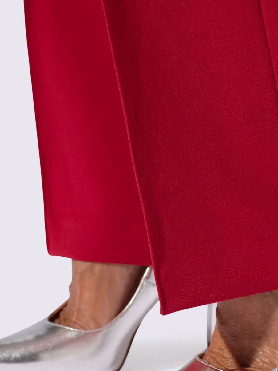 Pantalon costume avec jambes larges et ceinture élastique