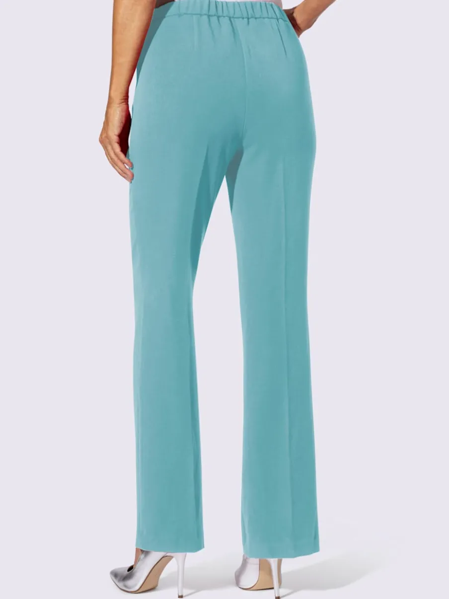 Pantalon costume avec jambes larges et ceinture élastique