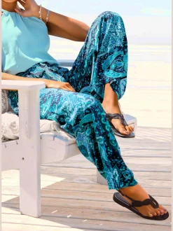 Pantalon coupe ample avec ceinture élastique et poches