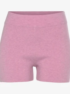Pantalon court en tricot doux avec logo brodé et finition agréable