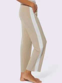 Pantalon côtelé confortable avec ceinture élastique et empiècements sportifs