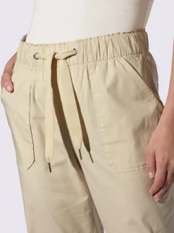 Pantalon décontracté à ceinture élastique avec poches et bordure raffinée