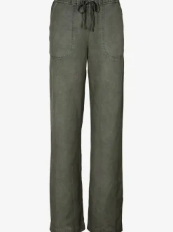 Pantalon décontracté à poches avec jambes larges