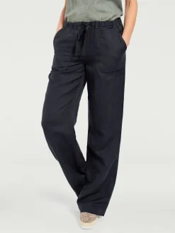 Pantalon décontracté à poches avec jambes larges