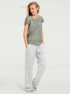 Pantalon décontracté à poches avec jambes larges