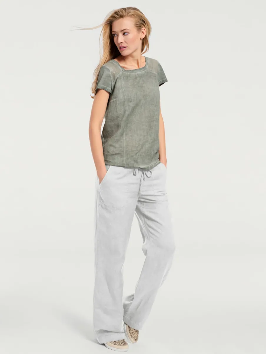 Pantalon décontracté à poches avec jambes larges