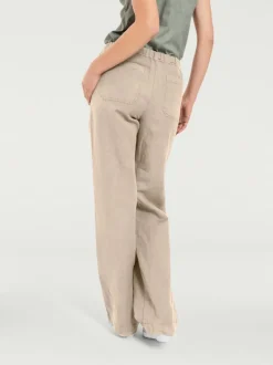 Pantalon décontracté à poches avec jambes larges